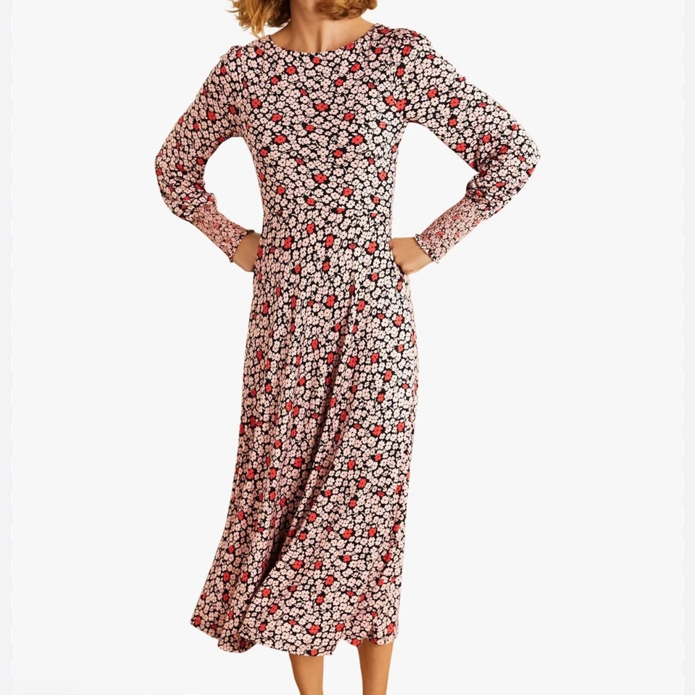 Boden Naomi smocked cuff jersey dress